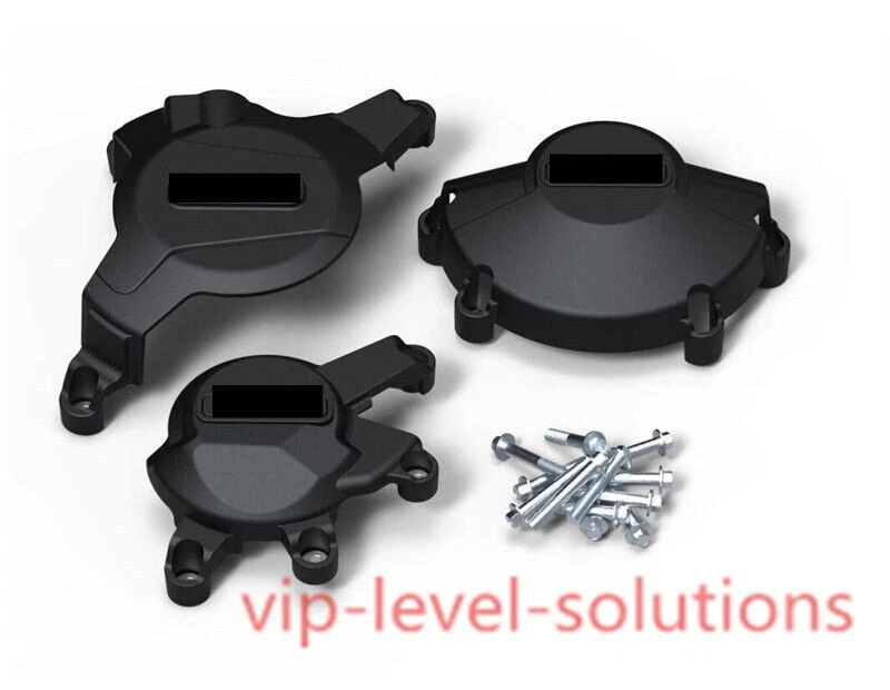 3x Cubierta protectora de motor negra mate para Honda CBR600RR 2007-2023 Foto 2 de 4