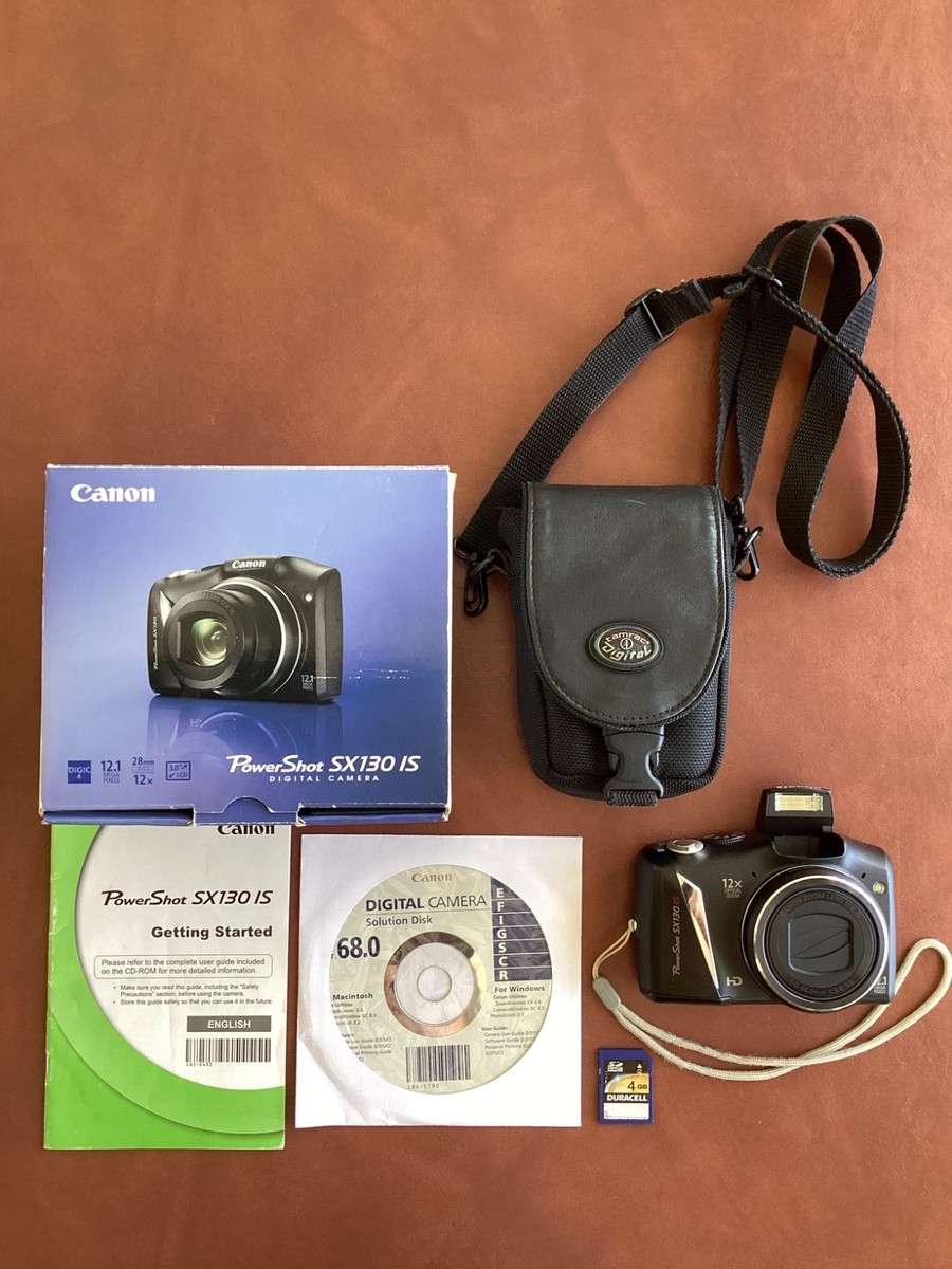 Canon PowerShot SX130 IS Digital Camera W/ Memory Card, Box, Case  *TESTED