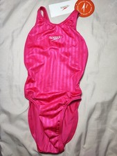 Speedo Red GB 30" Aquablade Soft Shiny Lycra High Leg Hi-Cut One Piece Swimsuit