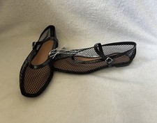 A New Day Ballet Flats Issa Women  s Sz 8 Mesh Shoes Memory Foam Jet Black
