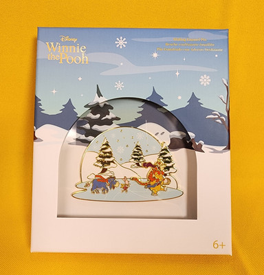 Loungefly Disney Winnie The Pooh Ice Skating LE 3'' Enamel Pin Sliding NEW