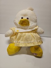 Vintage Fisher  Price Puffalump Duck 1987 Yellow Dress Plush Toy 14"