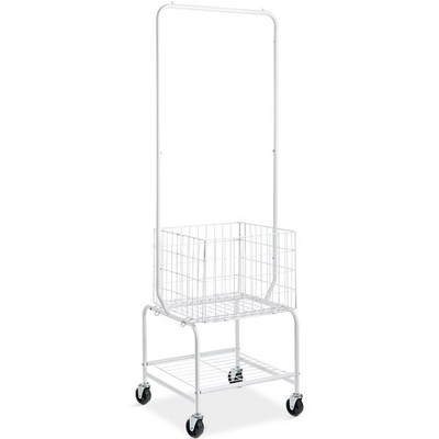 Cart,Laundry Basket with Wheel and Adjustable Clothes Hanger, Height Adjustable
