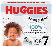 Huggies 108 Pack Snug and Dry Mickey Mouse Size 7 Disposable Diapers
