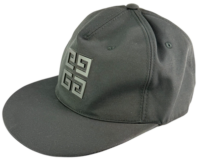 GIVENCHY Black Canvas Baseball Cap Made in Italy 59 4G Logo