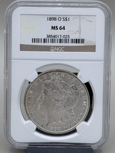 1898-O Morgan Silver Dollar NGC MS64 New Orleans Mint BU