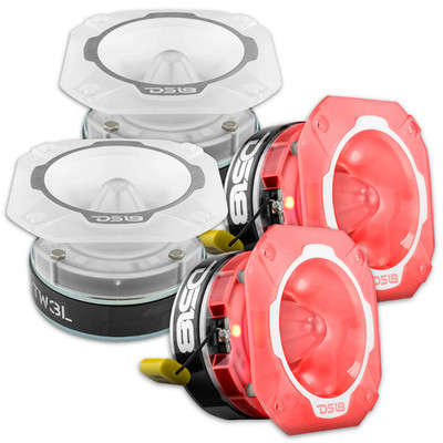 4x DS18 4'' Bullet Super Tweeters - 250W Rms 4-ohm  Speakers LED Lights PRO-TW3L