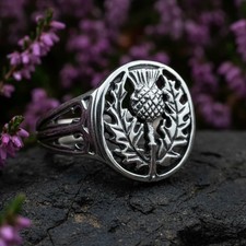 Thistle Signet Ring Scotland Scottish Celtic ...