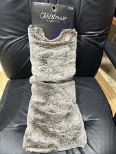 NWT The Christmas Shoppe Brown Faux Fur Tree Skirt Holiday Decor