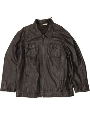 IN EXTENSO Womens Leather Jacket UK 18 XL Black Leather CU51