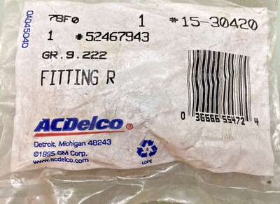 NEW GENUINE ACDELCO 52467943 FITTING A/C (LOW, SIDE)
