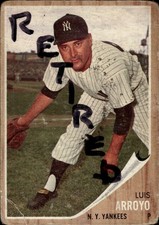 1962 Topps #455 Luis Arroyo New York Yankees MARKED