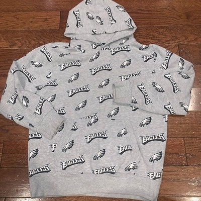 NFL Philadelphia Eagles All-Over Print Gray Hoodie Youth 10-12 | Game Day Fan