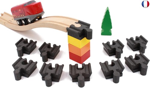 Adaptateurs Duplo pour voie ferrée en bois : kit d'extension pour la construction de ponts - France