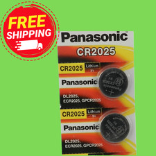 PANASONIC CR2025 LITHIUM 3V BATTERY - EXP. 12-2033 - 2Pcs