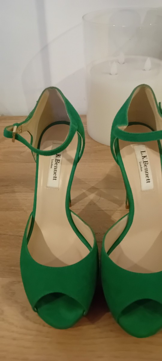 Sandals Lk Bennett Green Suede Shoes Floret Pointed Toe Suede