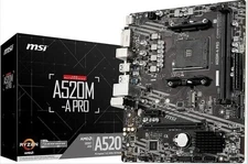 MSI A520M-A PRO V1 Gaming Motherboard (AMD Ryzen 5000, AM4, DDR4, PCIe 3.0)