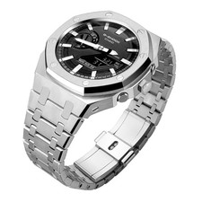 Retro Engraved Stainless Steel Mod Kit Case Band For Casio G-Shock GA-2100 2110