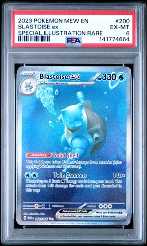 2023 POKEMON MEW EN-151 SPECIAL ILLUSTRATION RARE #200 BLASTOISE EX PSA 6