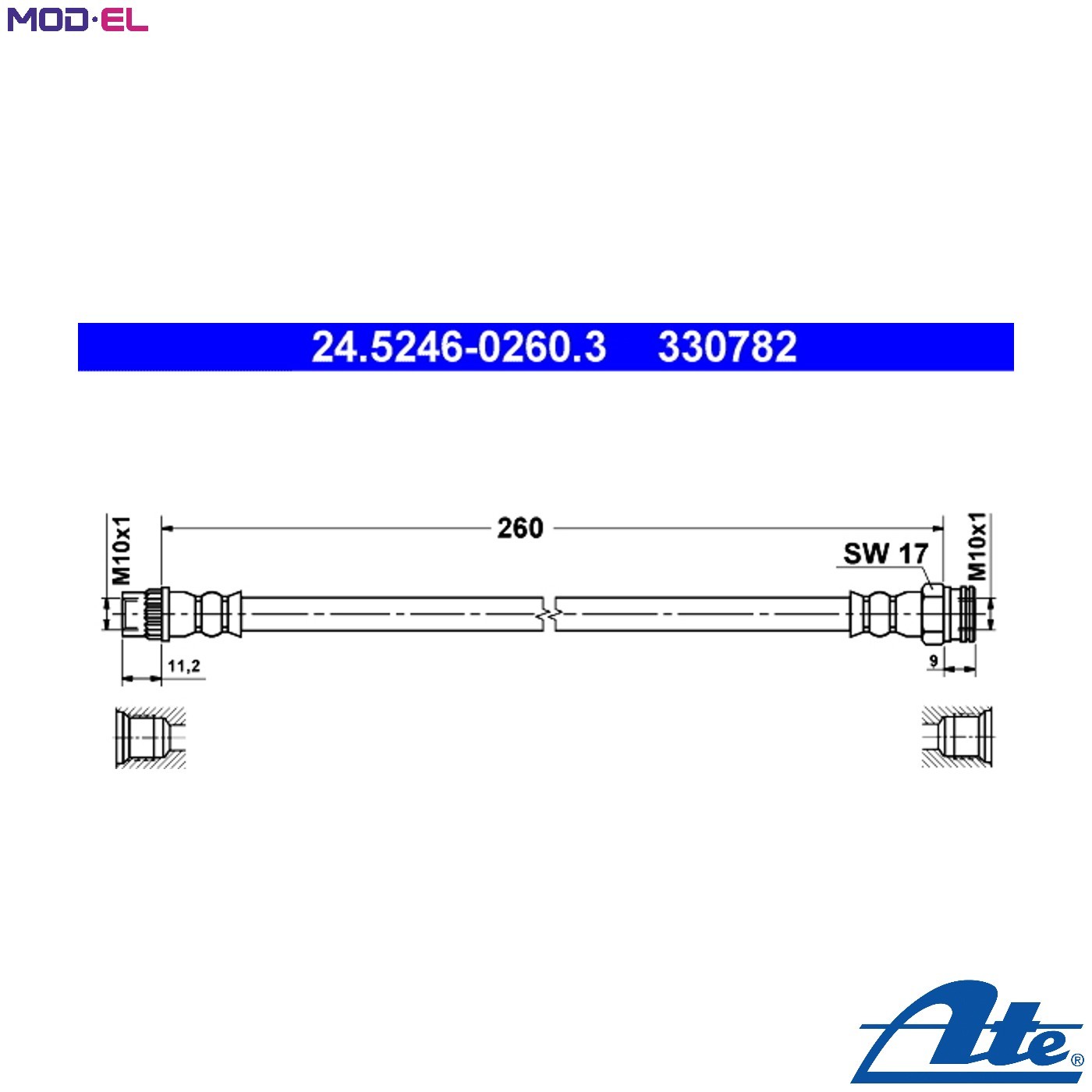BRAKE HOSE 24.5246-0260.3 FOR PEUGEOT PARTNER/FURGON/Box/Body/MPV/Van/URBANA
