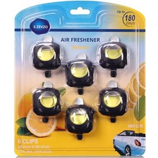 Lemon flavor Scent Car Air Freshener Clip, 6 Vent Clips, Car fragrance 4ml Each