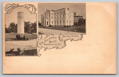 #ad #ad Vintage U.S. Soldiers#x27; Home Sherman Building amp; Water Tower Postcard $4.01