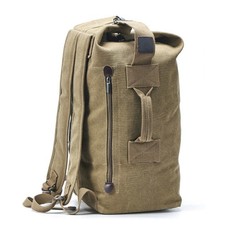 Large Canvas Luggage Bag Backpack Men Bucket Camping Travel Shoulder Rucksack