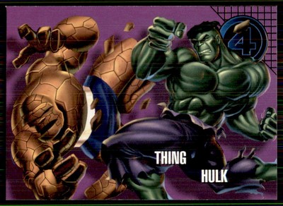 1995 Fleer Marvel Vision #73 Thing vs Hulk Fantastic Four