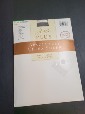 Hanes Absolutely Ultra Sheer Plus Control Top Barely Black 00P30 Sz 3 Plus New