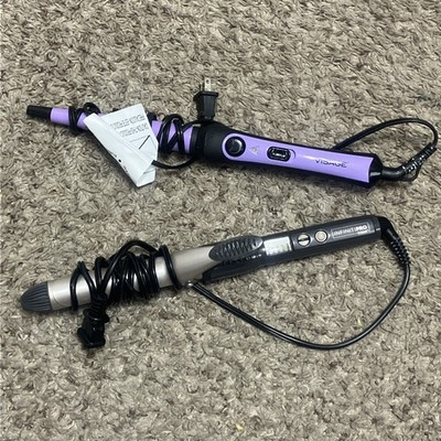 Lot Of 2 Hair Styling Tools Infiniti Pro Conair Curling Iron Clamp & Visage Wand