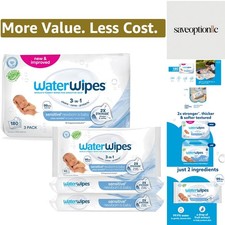 Sensitive Newborn  Baby Wipes, 3-In-1 Cleans, Cares, Protects, 99.9 Water,...