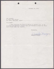 CHARLIE MINGUS - TYPED LETTER SIGNED 10/12/1973