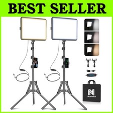2-Pack LED Video Light Kit, Dimmable Studio Lighting