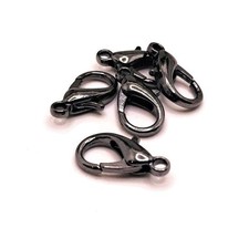 8x16mm Gunmetal Plated Lobster Claw Clasps - US Seller