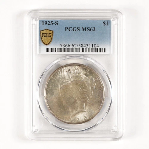 1925-S Key Date Peace Dollar $1 MS62 PCGS 31521
