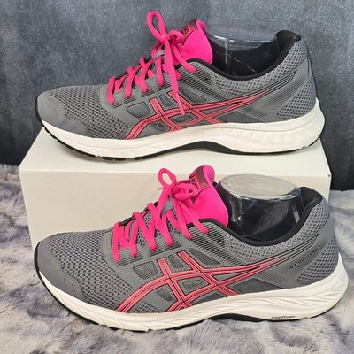 Asics Gel-Contend 5 Running Shoes Grey Pink AmpliFoam Athletic Womens 11 Wide