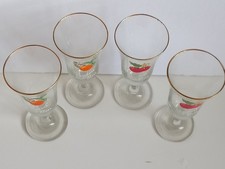 1980s Britvic Pure Fruit Juice Retro Drinking Glasses Set of 4 Vintage Retro