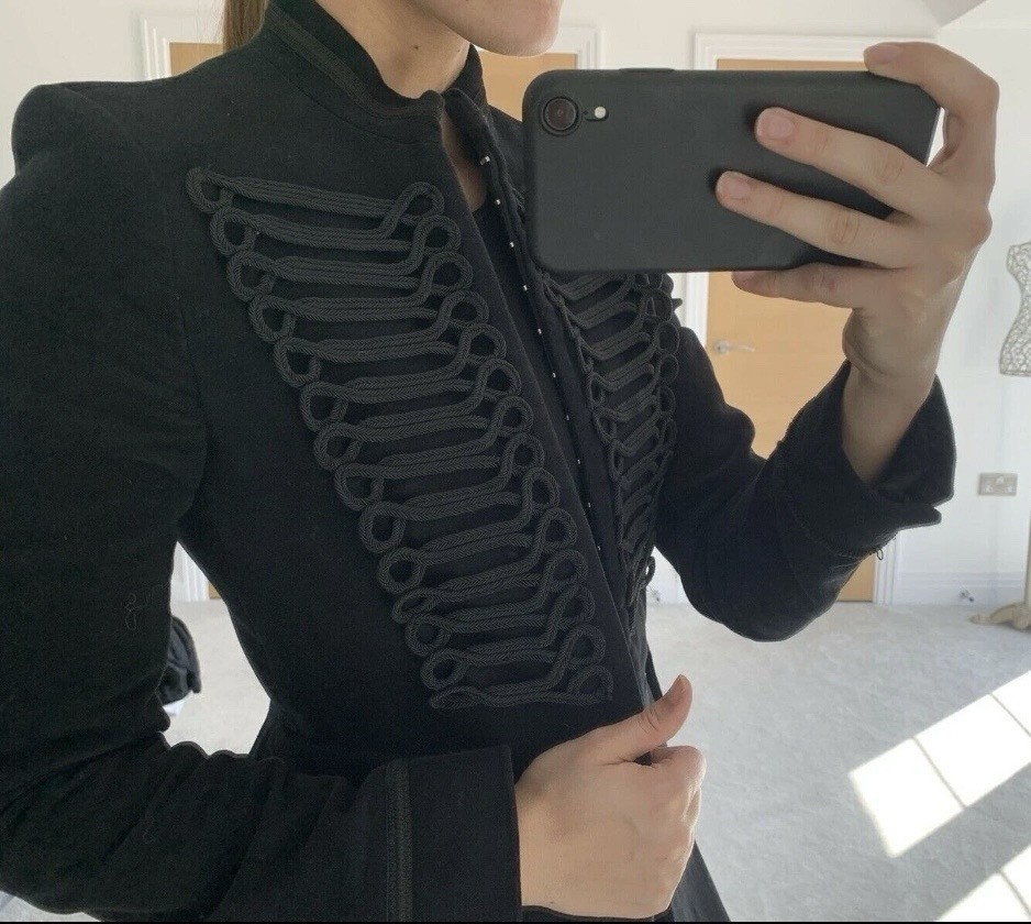 Zara Basic Collection Black Moleskin Military Jac… - image 22