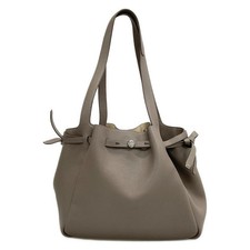 TORY BURCH Romy - Gray-Beige Leather Tote Bag