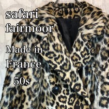 1950s Vintage Safari Fairmoor Leopard Fur Coat Made in France VTG