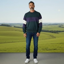 Christian Dior Monsieur Sweatshirt Pullover Crest Logo Striped Medium Vintage