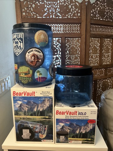 Bear Food Canister Set BearVault BV450 and BV200 Lightweight Bearproof Jar Pair