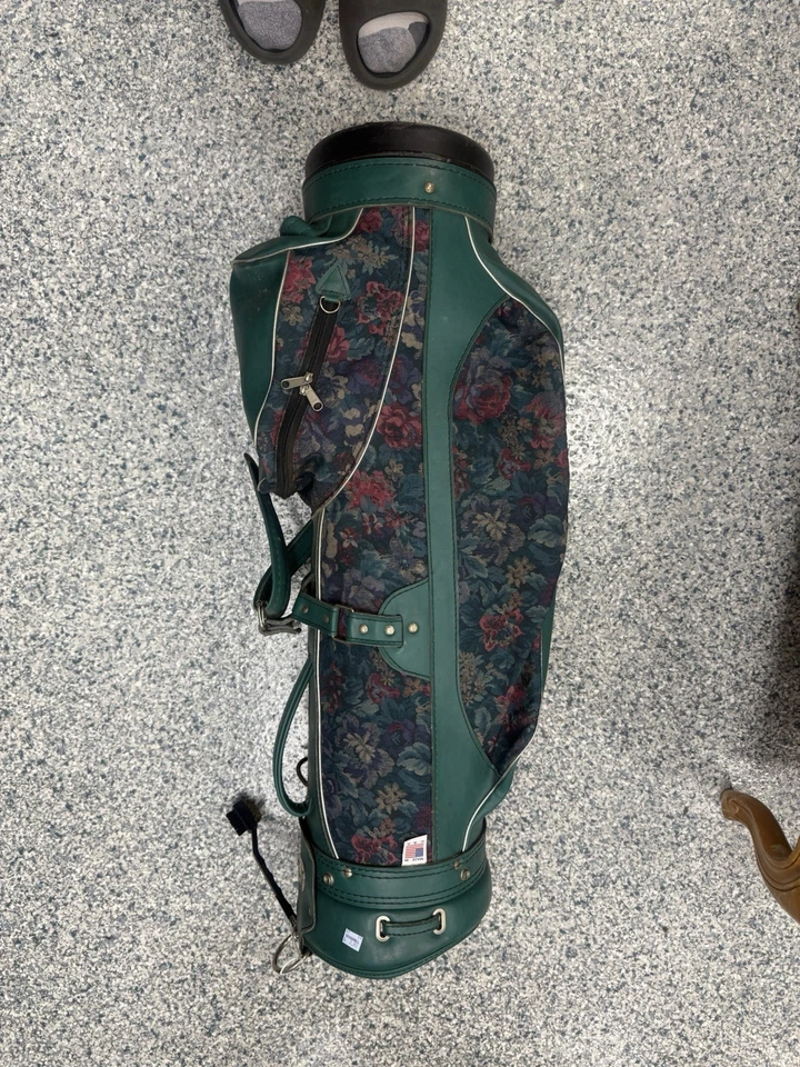 Bolso de Golf Hot Z Vintage Diseño Floral Verde con Cubierta Foto 4 de 4