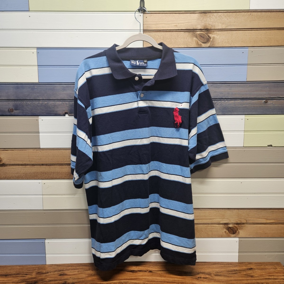 Vintage Polo Ralph Lauren Big Pony Polo Men's Size 4XL Blue