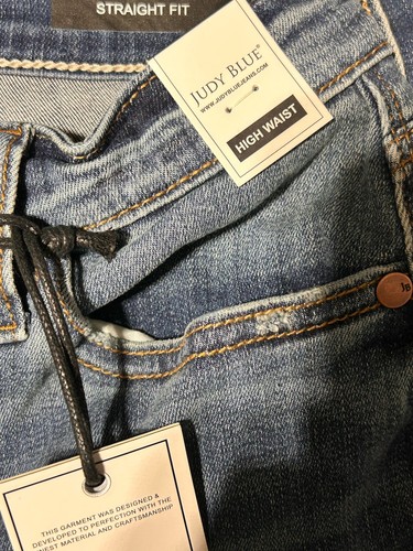 Judy Blue Jeans Women’s Sz 3/26 High Waist Straight Distressed Fade JB8601 DK - Picture 8 of 12