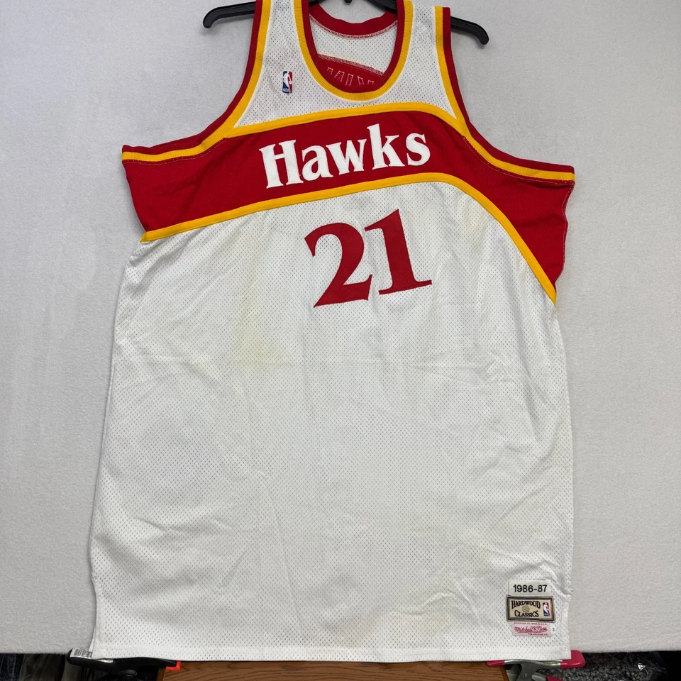 Atlanta Hawks Dominique Wilkins 21 NBA 1986 87 Mitchell & Ness HWC Jersey Sz 60 - Image 2 of 4