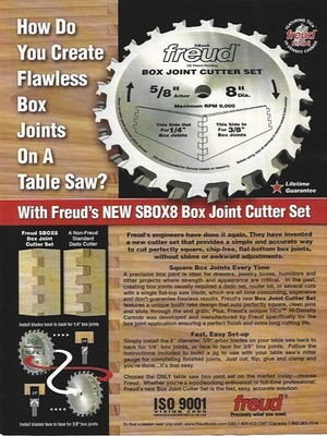 Freud Table Saw SBOX8 Box Joint Cutter Set Vintage Magazine Print Ad 2005