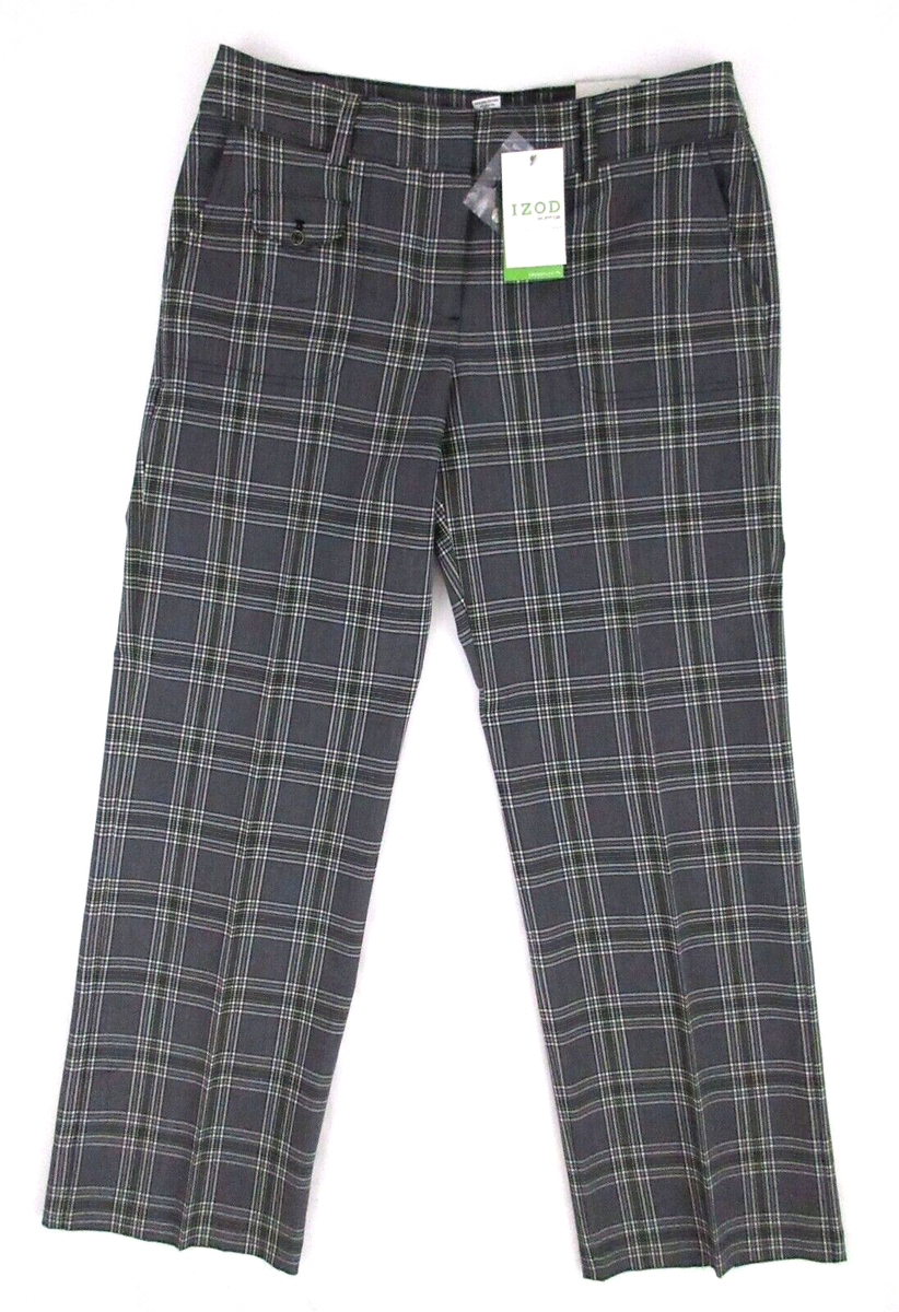 NEW! IZOD XFG Women's Swingflex Plaid Golf Pants Size 10