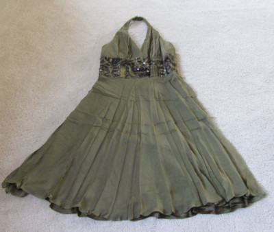 NWT Carmen Marc Valvo Sequin Dress Size 12 Large Silk