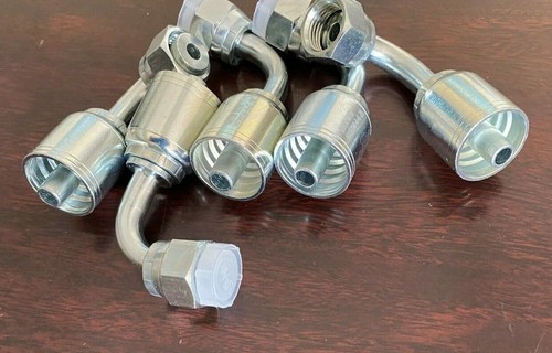 1/2" Female Flat Face Swivel 3/8" Hose WITH A 90 Elbow fitting 5 PK 1J943-8-6 - Picture 3 of 3